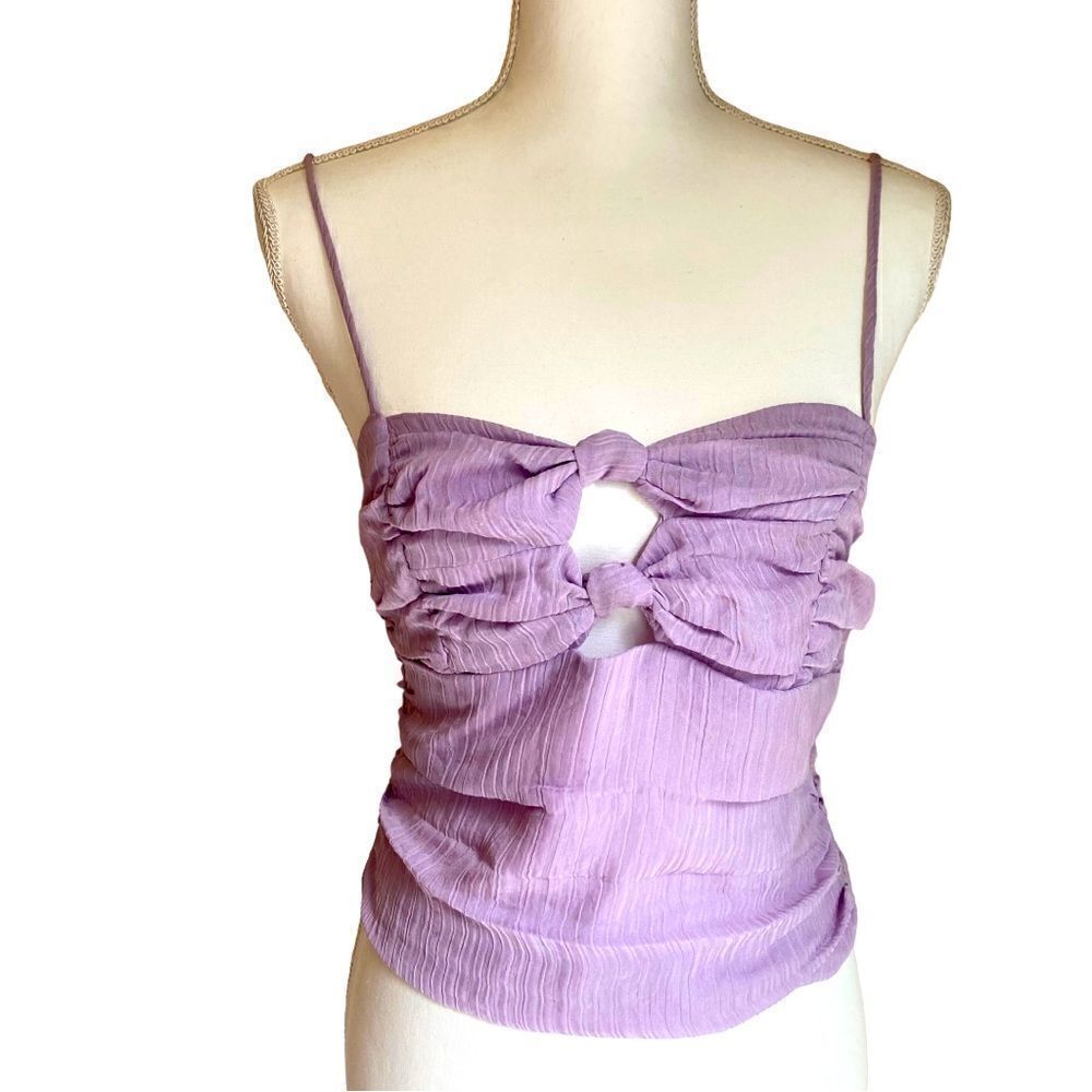 WAYF Smocked Tank Top Lavender Size Medium NWOT